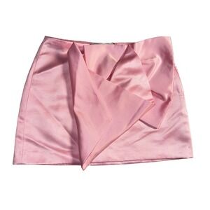 ZARA Pink Satin Bow Detail Mini Skirt Small Clueless Feminine Barbie Glamour Y2K
